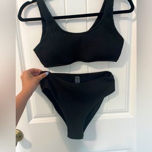 High quality ribbed black swimsuit